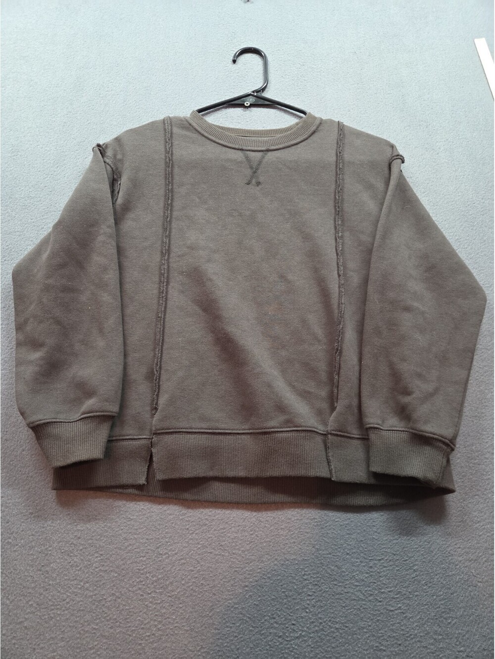 girl's dark gray flipped seam sweatshirt by T&B size 7/8